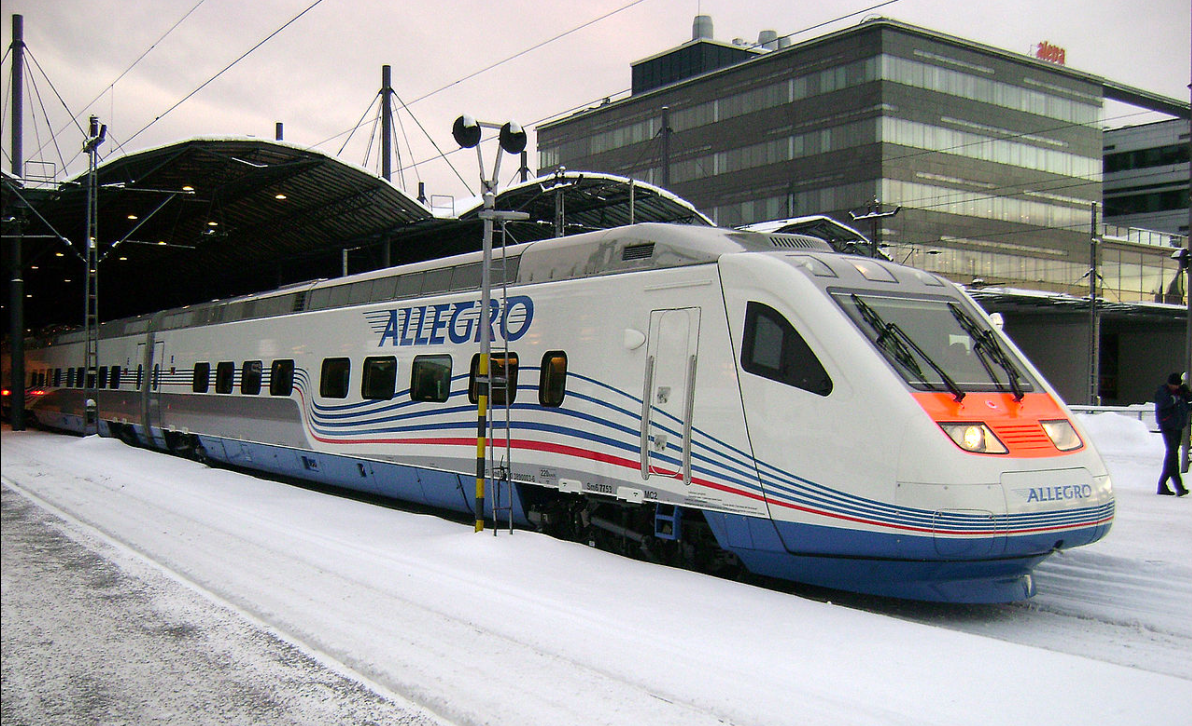 Allegro提供往返芬蘭首都赫爾辛基和俄羅斯聖彼得堡之間的高速鐵路服務。   圖：擷取自維基百科