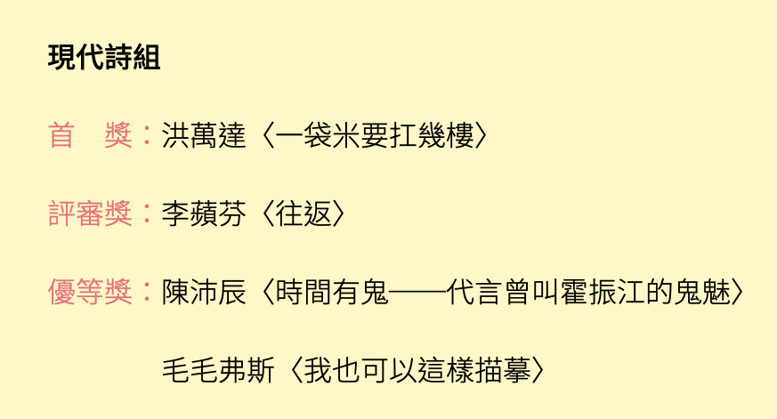 火影迷因詩「一袋米要扛幾樓」奪台北文學獎首獎 作者親曝「感受痛苦」真諦