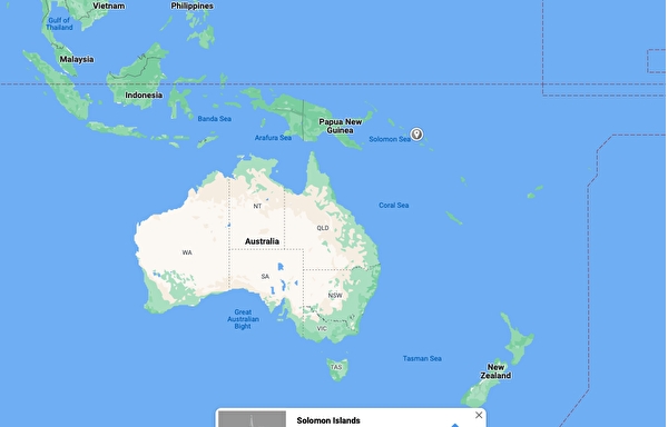這個位於索羅門的中國軍事基地將僅距離澳洲昆士蘭州海岸 2,000 公里。   圖 : 翻攝自Google Map