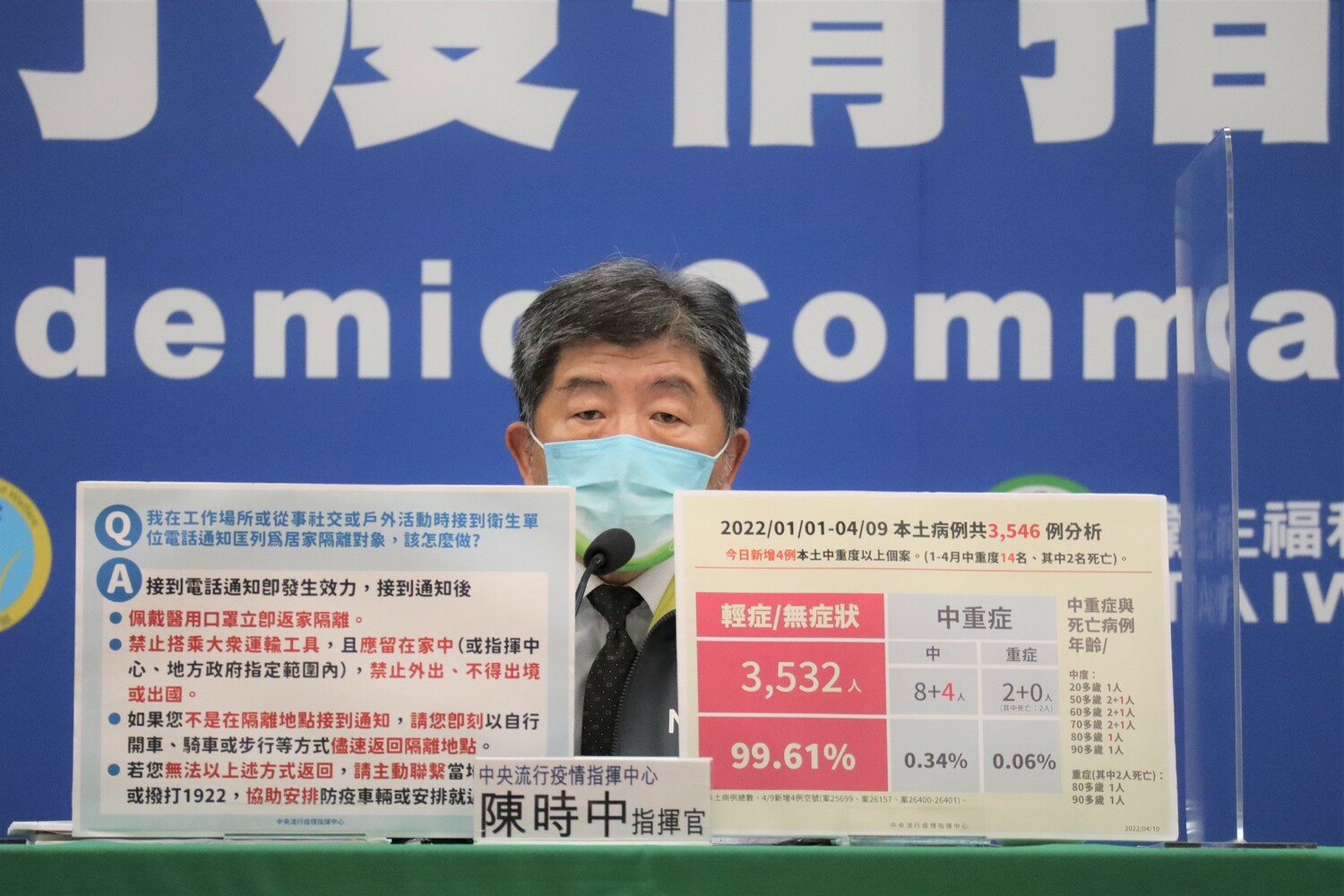 接到匡列隔離通知何時生效？陳時中：接到電話通知即發生效力！