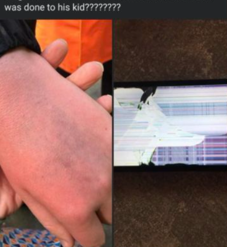 小球迷的媽媽透露，兒子手部瘀傷、手機螢幕也被摔碎。   圖：翻攝自Fcb_s_a_m推特