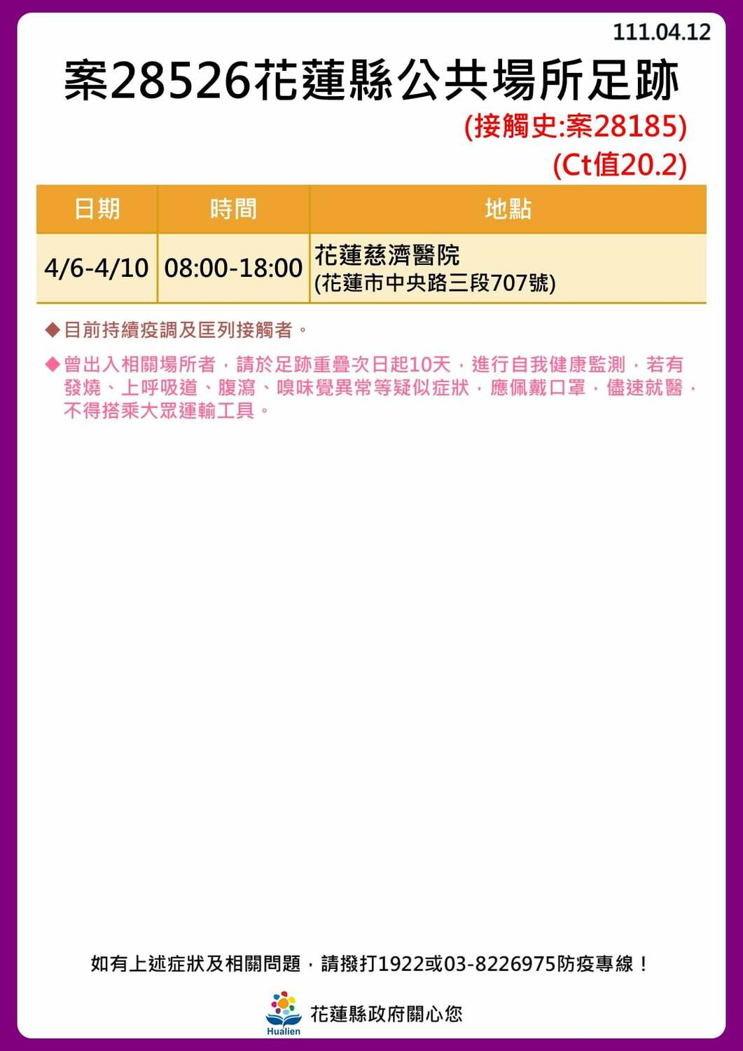 花蓮＋30！公布31張足跡圖 3條傳播鏈繼續延燒