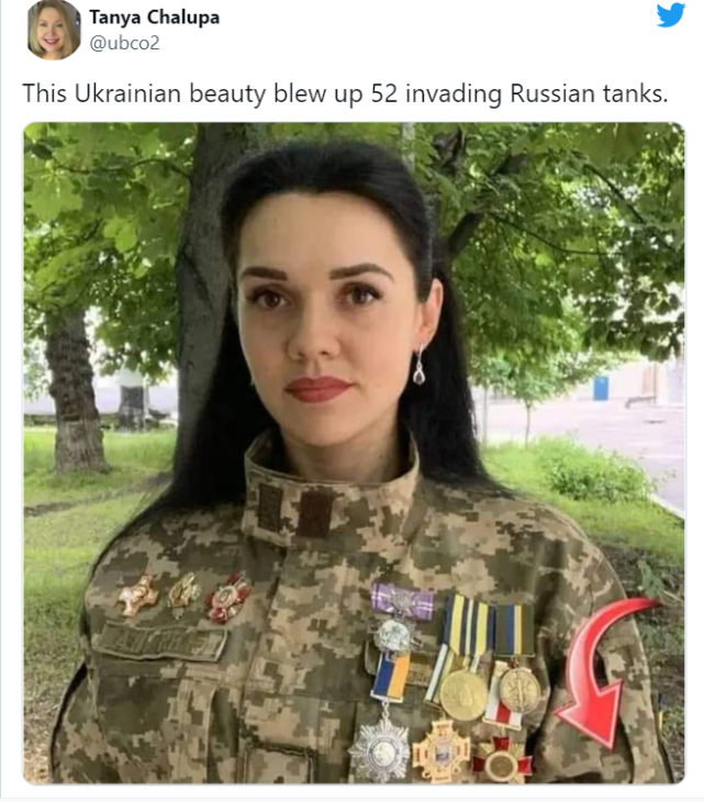 這烏克蘭女子一人炸毀52台俄軍坦克？外媒 : 她是一名醫生