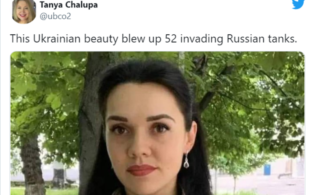 這烏克蘭女子一人炸毀52台俄軍坦克？外媒 : 她是一名醫生 | 國際 |