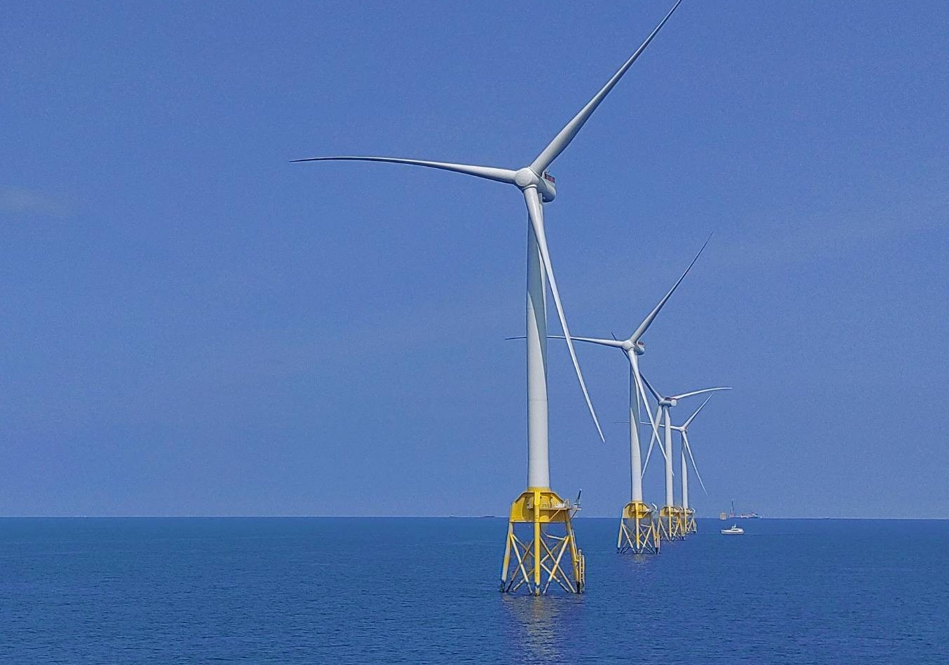 大彰化西南第一階段離岸風場首座風機開始發電。   圖：沃旭能源提供