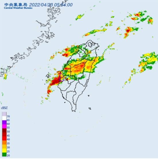 中央氣象局針對「雲林縣、嘉義縣、台南市」發布大雷雨即時訊息。   圖/中央氣象局