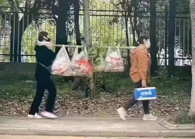 假如時光倒流？上海微解封仍有禁車令 食物得用扁擔和推車扛回家