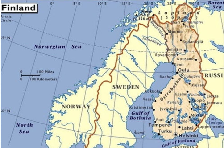 俄、芬邊界長逾 1,300 公里，一旦芬蘭加入北約，北約和俄羅斯的共同邊界就將延長一倍。 圖 : 翻攝自 pic.sogou.com