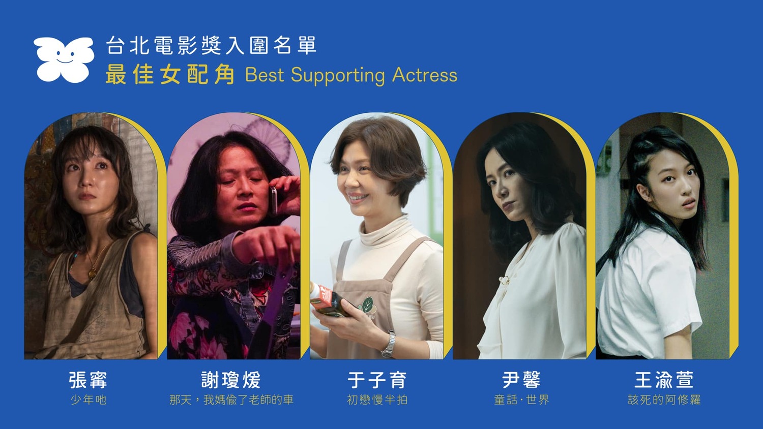 最佳女配角入圍名單。   圖：翻攝自臉書/台北電影節 Taipei Film Festival