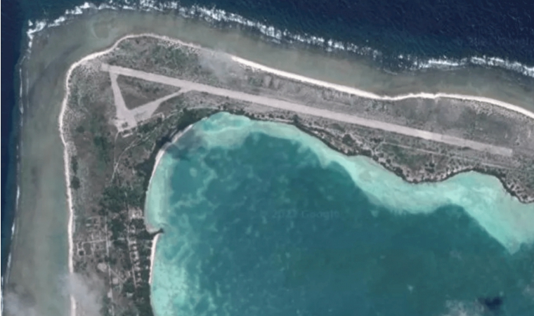 中國企圖在南太平洋島國吉里巴斯修建軍用機場。   圖 : 翻攝自微博