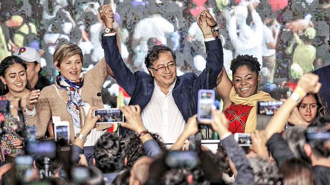 前叛軍成員裴卓當選，成為哥倫比亞首位左派總統。   圖：擷取自Evo Morales Ayma推特