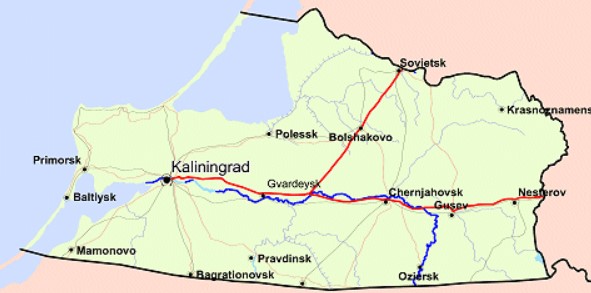 加里寧格勒州位於波羅地海，該州與立陶宛、波蘭接壤，和俄羅斯本土完全不相連，是俄羅斯重要的軍事外飛地。 圖：翻攝自維基百科公領域
