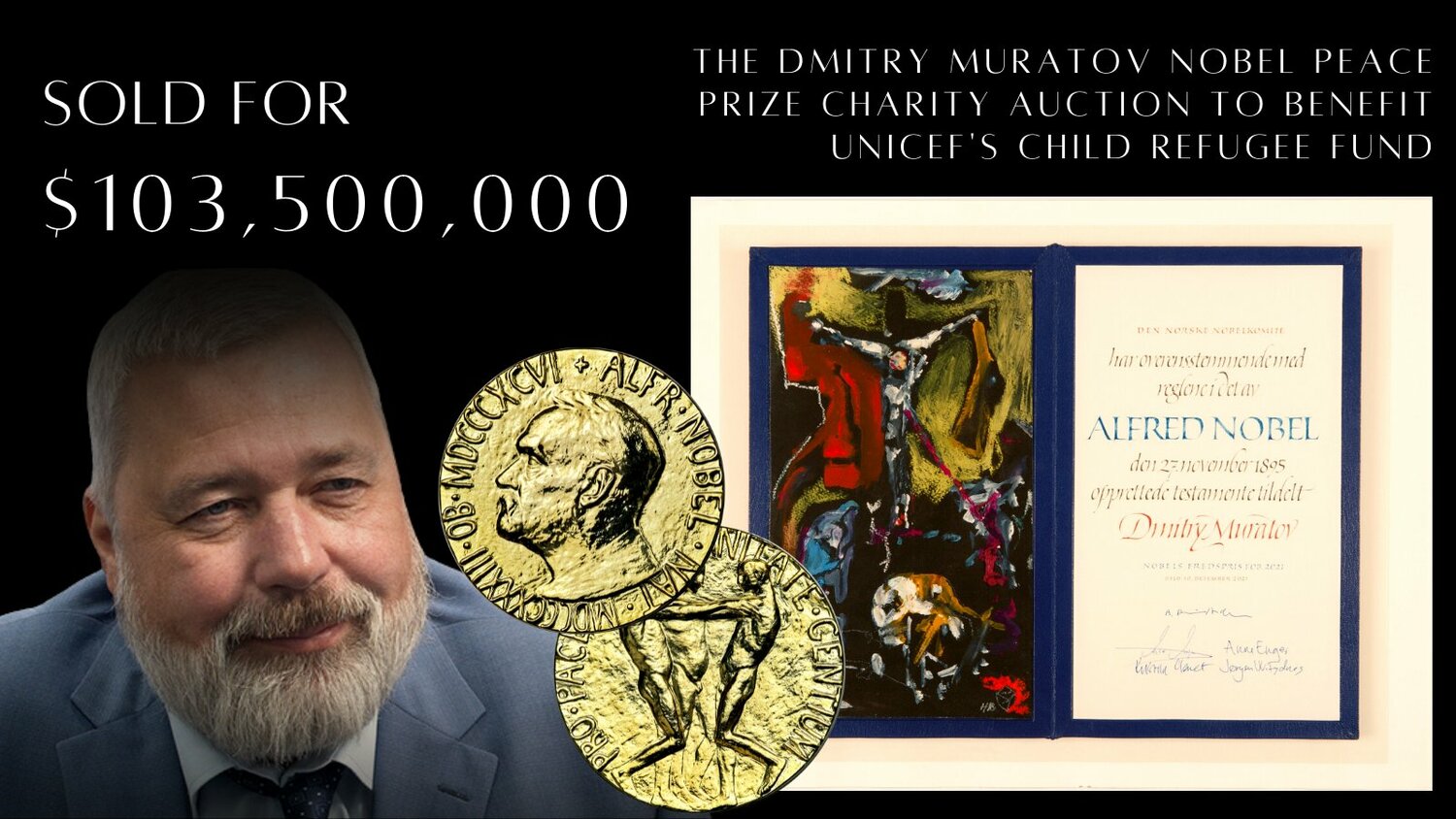 俄諾貝爾和平獎得主拍賣獎牌 30億元全數捐給烏克蘭難民兒童
