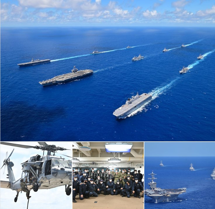 日本海上自衛隊宣布6月19日至24日進行美日澳聯合軍事訓練。   圖：翻攝自日本海上自衛隊臉書