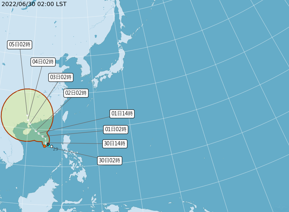 今年第3號颱風「芙蓉」生成。   圖：中央氣象局／提供