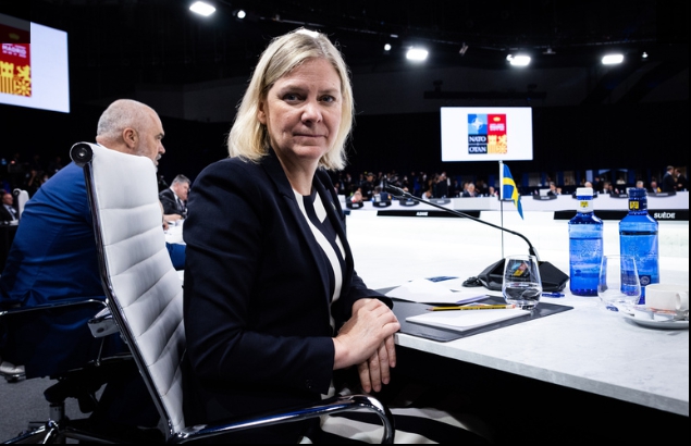 參加六月底北約峰會的瑞典總理安德森（Magdalena Andersson）   圖 : 翻攝自北約官網