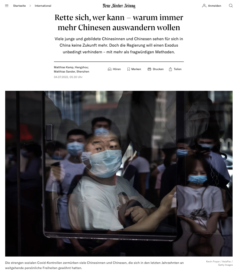 中國最近新創了一個名詞「潤」，而且還成了一門相當流行的「潤學」。根據瑞士德語媒體「新蘇黎世報」報導，潤是英文Run的音譯，也就是跑路的意思。用「潤」代替「Run」。 圖：擷取自新蘇黎世報網站