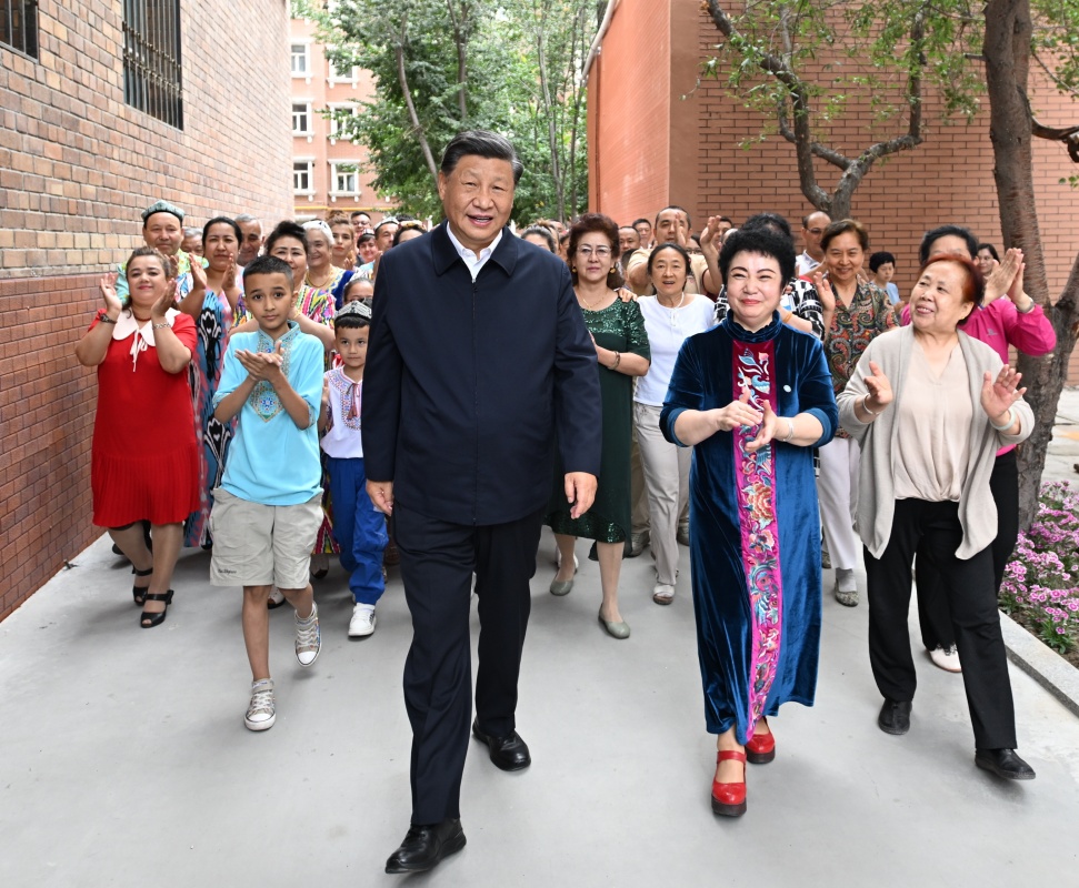 中國領導人習近平於本月12至15日拜訪新疆。   圖：翻攝自新華社