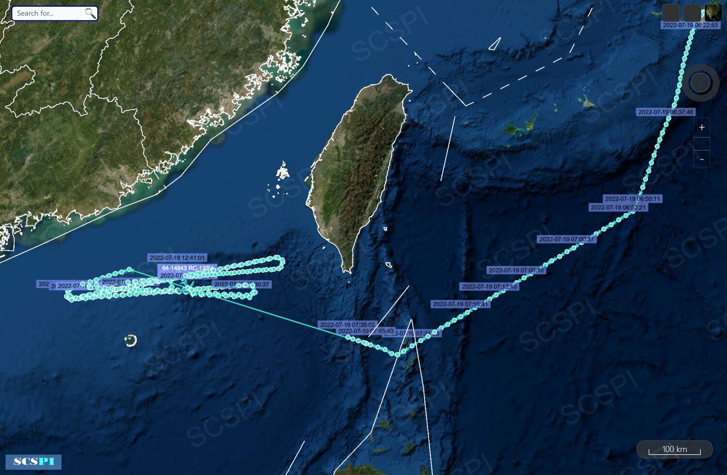 RC-135V台灣海峽南口高強度抵近偵察？陸控窺視軍演