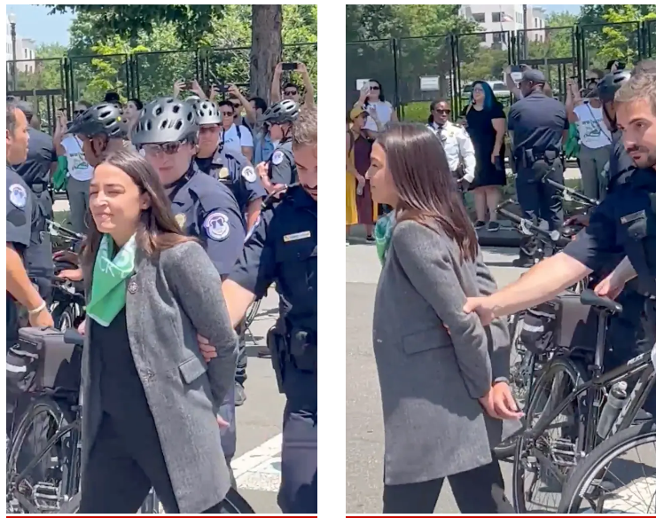 (影) 隱形的手銬？支持墮胎權抗議 美國會議員假裝被上銬 網轟作秀