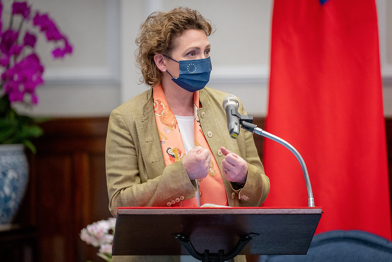 歐洲議會副議長畢爾(Nicola Beer) 20日拜會總統蔡英文。 圖:總統府提供(資料照) 歐洲議會副議長畢爾(Nicola Beer) 20日拜會總統蔡英文。 圖:總統府提供(資料照)