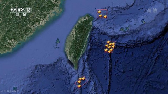 央視釋出今日射出導彈落點 六海域涵蓋三處