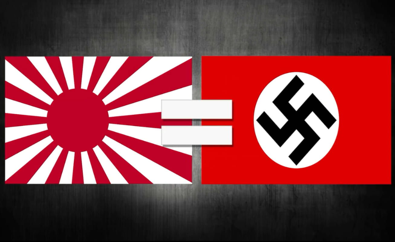 旭日旗於二戰期間被日本帝國陸軍、海軍採用，因此遭韓國、中國等視作侵略和軍國主義的象徵。   圖：擷自徐垧德臉書＠Kyoungduk Seo
