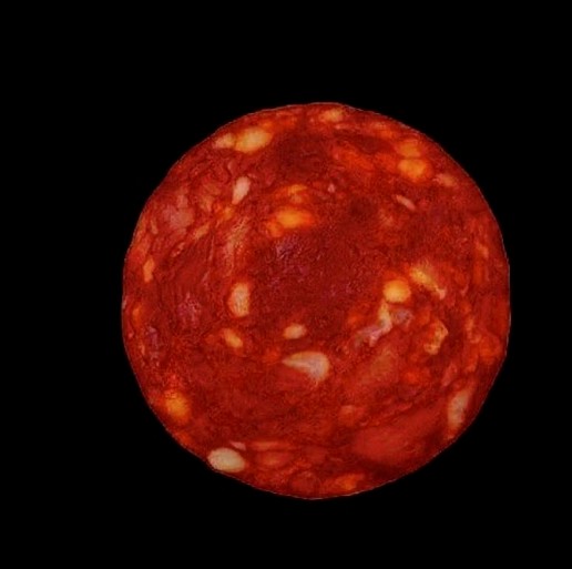 法國知名科學家埃蒂安·克萊因用西班牙香腸發布稱是用詹姆斯·韋伯太空望遠鏡拍攝的恆星照片   圖:翻攝自環球網