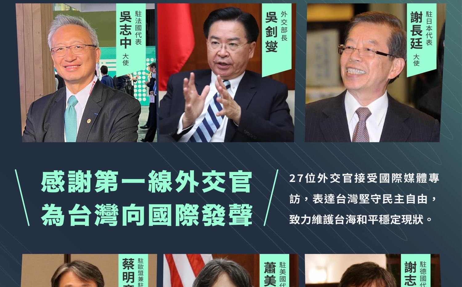27位駐外大使發聲 總統:向國際表達台灣捍衛主權決心 | 政治 | Ne