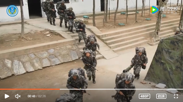 中國解放軍釋出對台軍演影片。   圖 : 翻攝自騰訊視頻