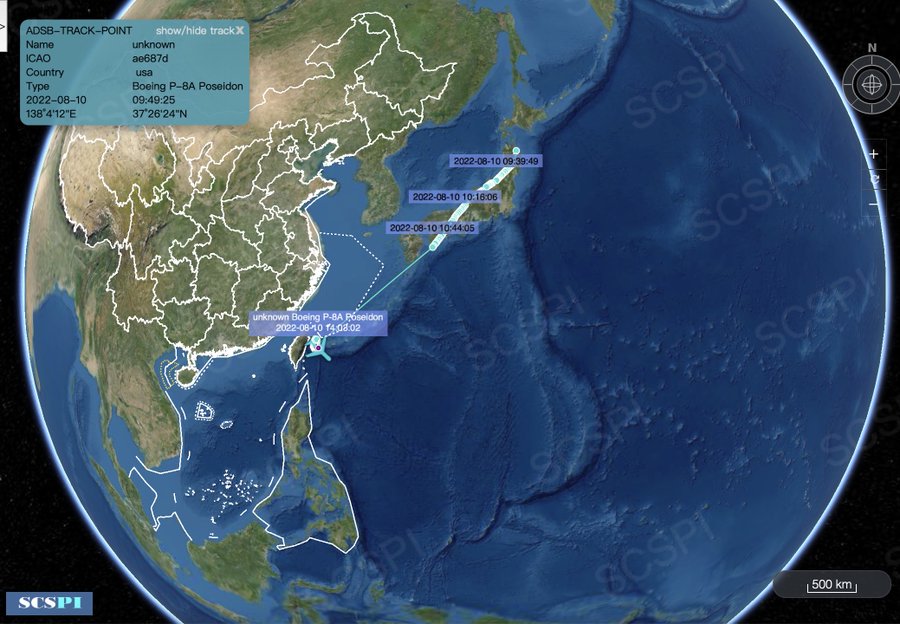 抓水下伏兵？美軍P-8A直飛台灣東部海域 SCSPI形容「罕見飛行軌跡」