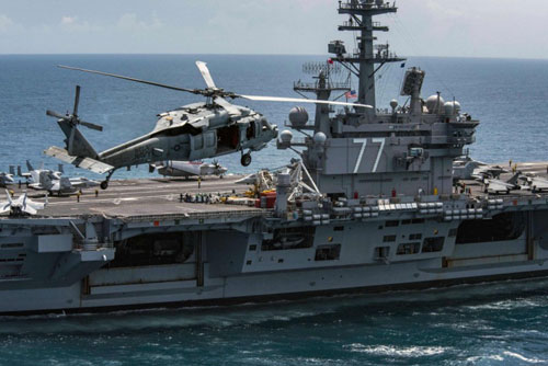 美國航空母艦「布希號(CVN-77)」前往歐洲接替被延長部署8個的「杜魯門號(CVN-75)」，應對俄烏戰事，支援北約盟國。(資料照)   圖：翻攝US Navy