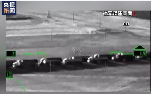 紅外線偵測到美軍車隊趁夜間在敘利亞偷油。   圖 : 翻攝自央視新聞