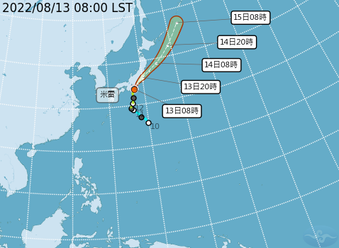 米雷颱風今登入日本。   圖：取自中央氣象局網站