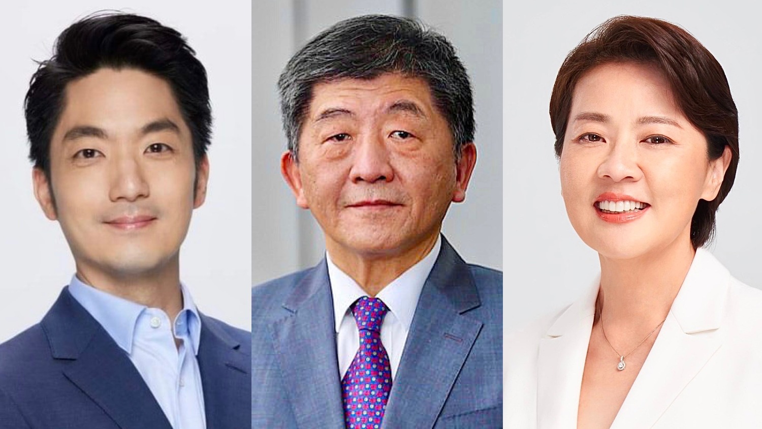 2022九合一選戰，台北市長由包含國民黨籍蔣萬安（左）、民進黨籍陳時中（中）、無黨籍黃珊珊（右）在內等12人角逐。（資料照）   圖：擷取自蔣萬安/陳時中/黃珊珊臉書（新頭殼合成）