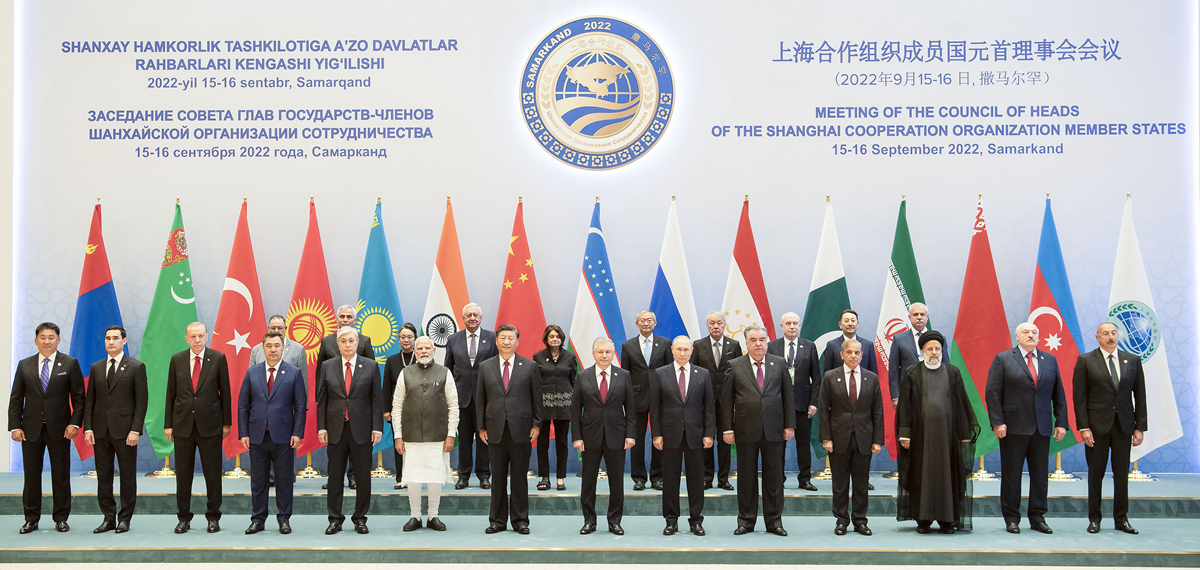 上海合作組織成員國元首理事會第二十二次會議。   圖：翻攝自新華網（資料照）
