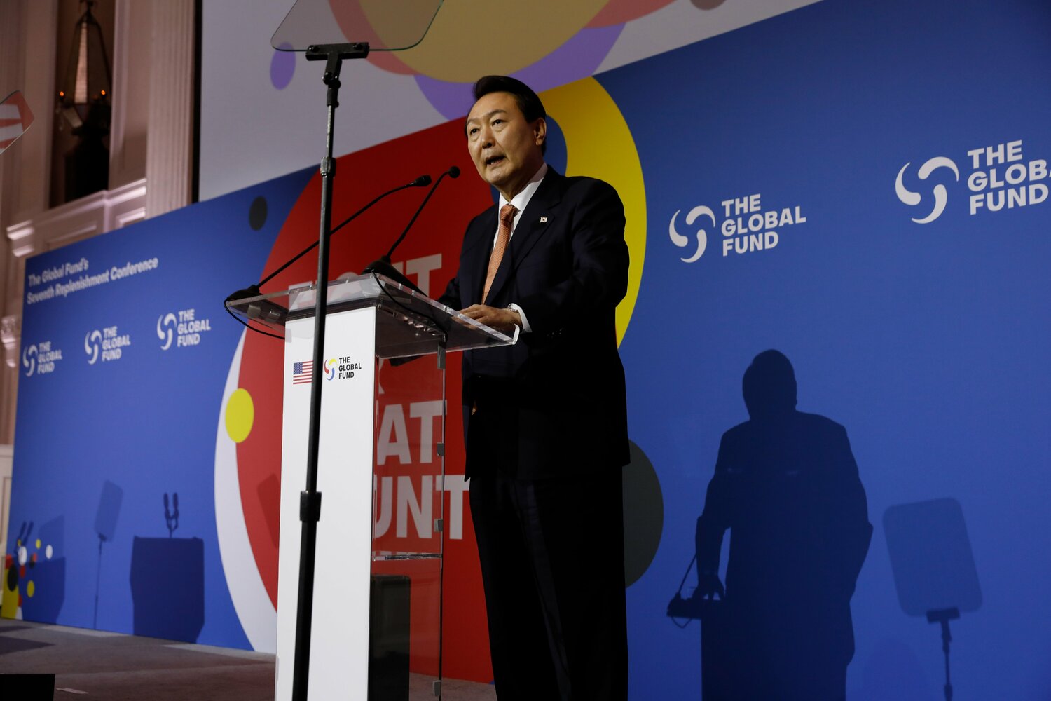 南韓總統尹錫悅在「全球基金」 （The Global Fund） 會議上爆出「失言」爭議。   圖：翻攝自推特（資料照）