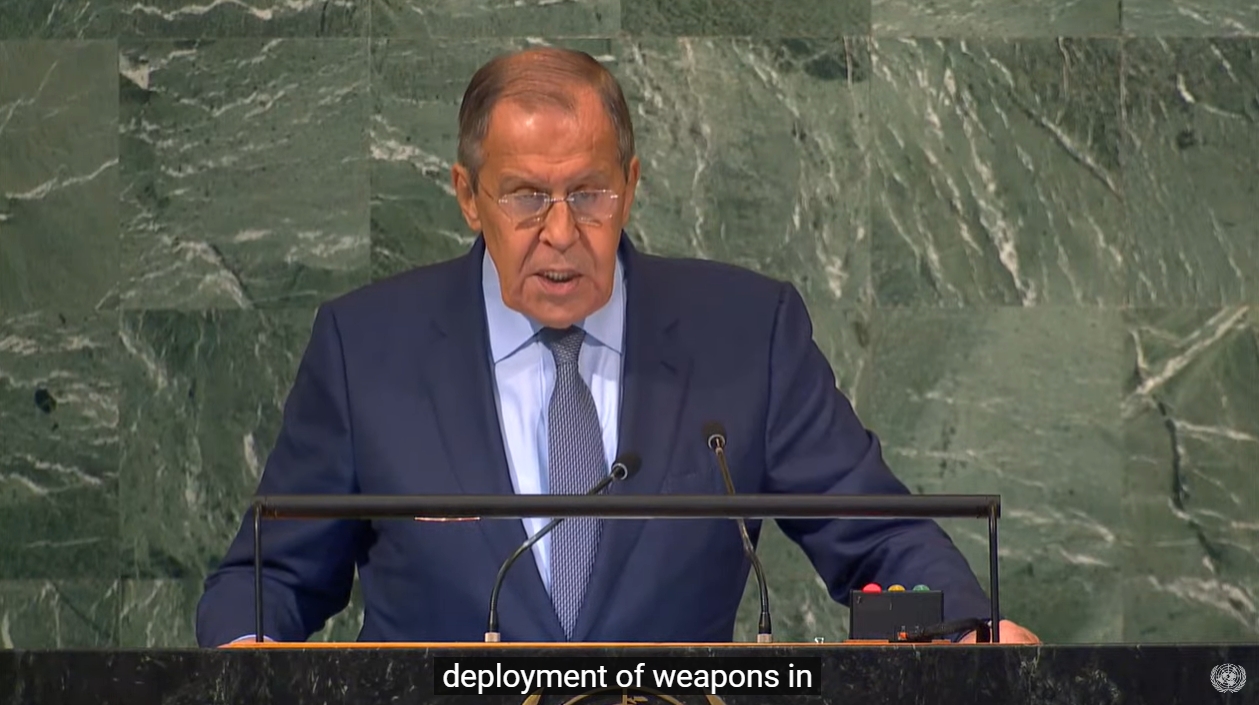 俄羅斯外交部長拉夫羅夫（Sergei Lavrov）。   圖：截取自United Nations - LIVE影片（資料照）