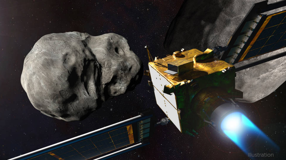 Double Asteroid Redirection Test (DART)任務模擬圖。   圖: 翻攝自 NASA 官網