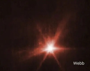 韋伯望遠鏡拍攝到 Dimorphos 小行星受到撞擊後呈現出明亮的放射光線。   圖 : 翻攝自NASA官網