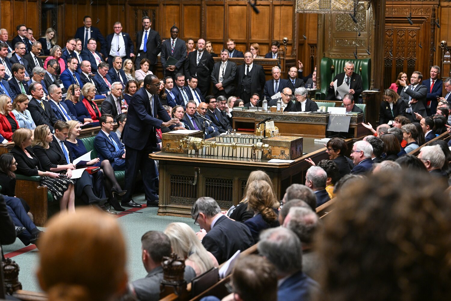 英國下議院,圖中發言的為英國財政大臣夸騰(Kwasi Kwarteng)。 圖:翻攝自英下議院推特(資料照) 英國下議院,圖中發言的為英國財政大臣夸騰(Kwasi Kwarteng)。 圖:翻攝自英下議院推特(資料照)