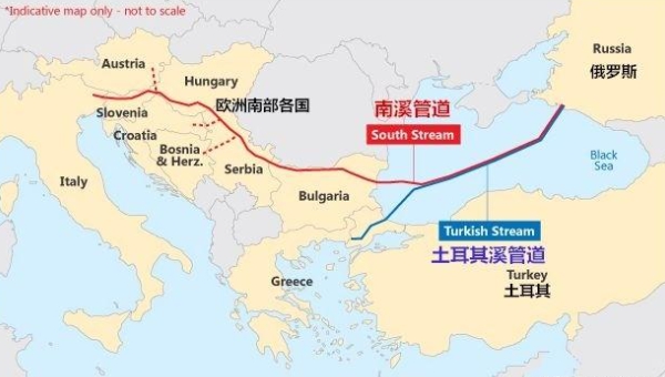 土耳其溪天然氣管道路線圖。 圖 : 翻攝自俄羅斯天然氣公司 土耳其溪天然氣管道路線圖。 圖 : 翻攝自俄羅斯天然氣公司