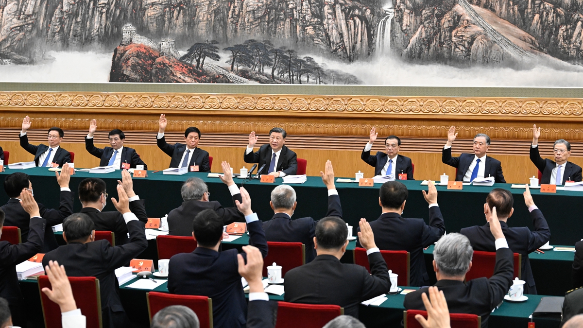 中共二十大閉幕會今(22)日在北京人民大會堂舉行。 圖:翻攝新華社 中共二十大閉幕會今(22)日在北京人民大會堂舉行。 圖:翻攝新華社