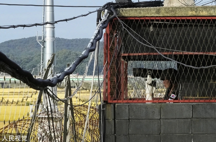 南韓與北韓間的軍事緩衝區。 圖 : 翻攝自環球網 南韓與北韓間的軍事緩衝區。 圖 : 翻攝自環球網