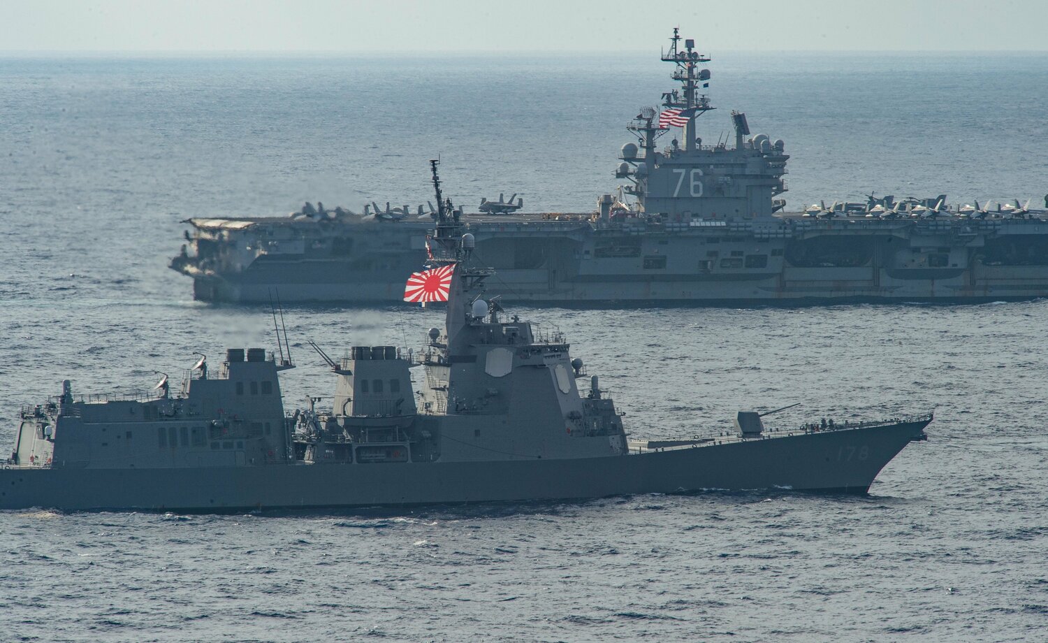現正進行美國、日本兩年一度的「利劍」軍演（Keen Sword）。   圖：翻攝自美海軍推特