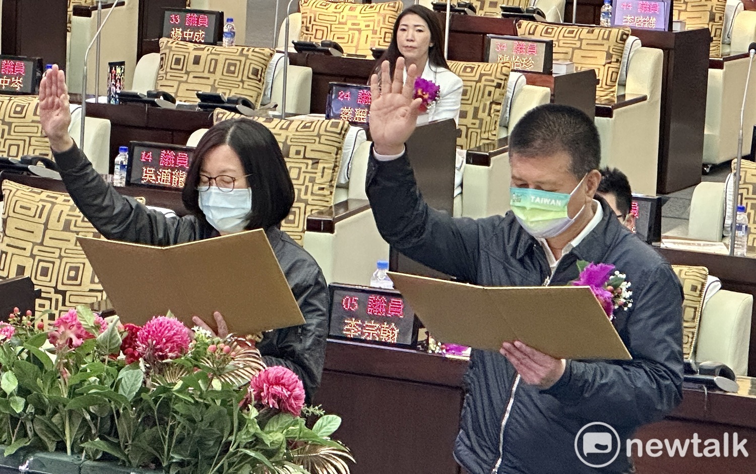 台南市正副議長邱莉莉、林志展因被控涉賄，經檢方偵訊後，分別以150萬元和120萬元再度交保。 圖：黃博郎／攝 （資料照）