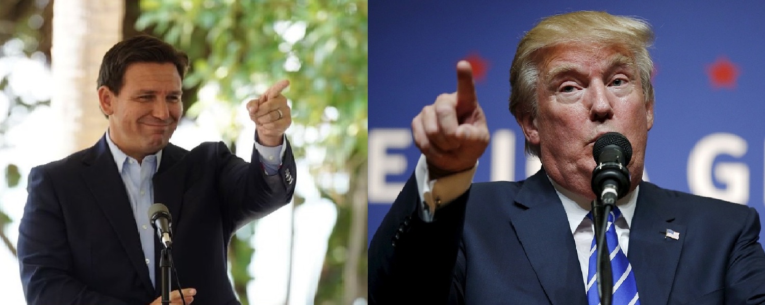 美國總統大選最新民調顯示,前總統川普( Donald Trump ,左)以17%支持度領先佛州州長德桑蒂斯( Ron DeSantis ,右)。 圖:翻攝自德桑蒂斯推特、達志影像 / 路透社(資料照) 美國總統大選最新民調顯示,前總統川普( Donald Trump ,左)以17%支持度領先佛州州長德桑蒂斯( Ron DeSantis ,右)。 圖:翻攝自德桑蒂斯推特、達志影像 / 路透社(資料照)