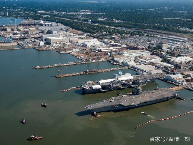 美國海軍造艦重鎮--漢普頓錨地附近，美國規模最大的紐波特紐斯造船廠。 圖：翻攝陸網/百家號 軍情一刻
