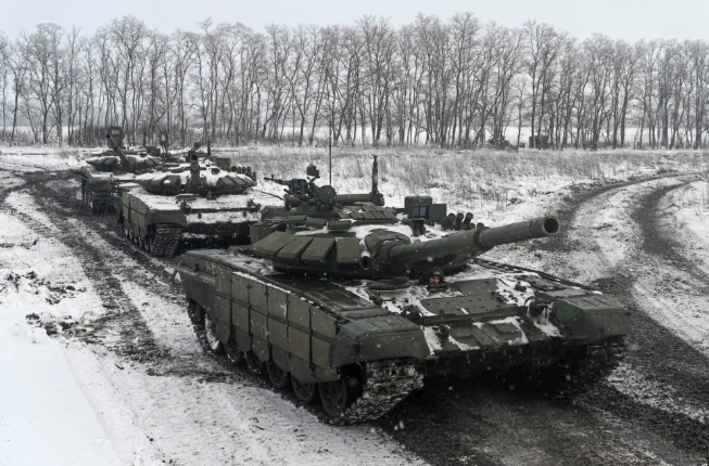 在烏克蘭戰場的俄軍坦克。 圖 : 翻攝自第一軍情