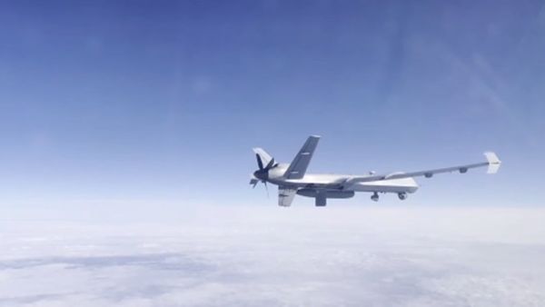 14日發生美軍MQ-9「死神」(Reaper)無人機在黑海上空被俄羅斯Su-27戰鬥機攔截撞擊墜毀事件。 圖：翻攝Telegram(資料照片)